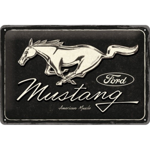 PLAQUE FORD MUSTANG BLACK