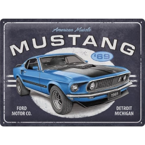 PLAQUE FORD MUSTANG 1969 MACH1 BLUE